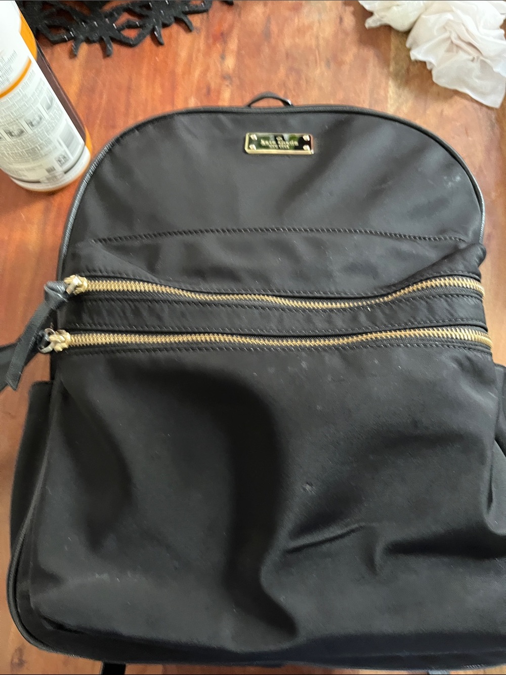 kate spade Black Backpack with Gold Hardware